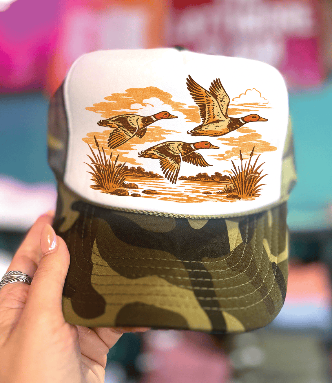 Shipping Dept. Camo & White Autumn Marsh Flight - Otto Foam Trucker Hat