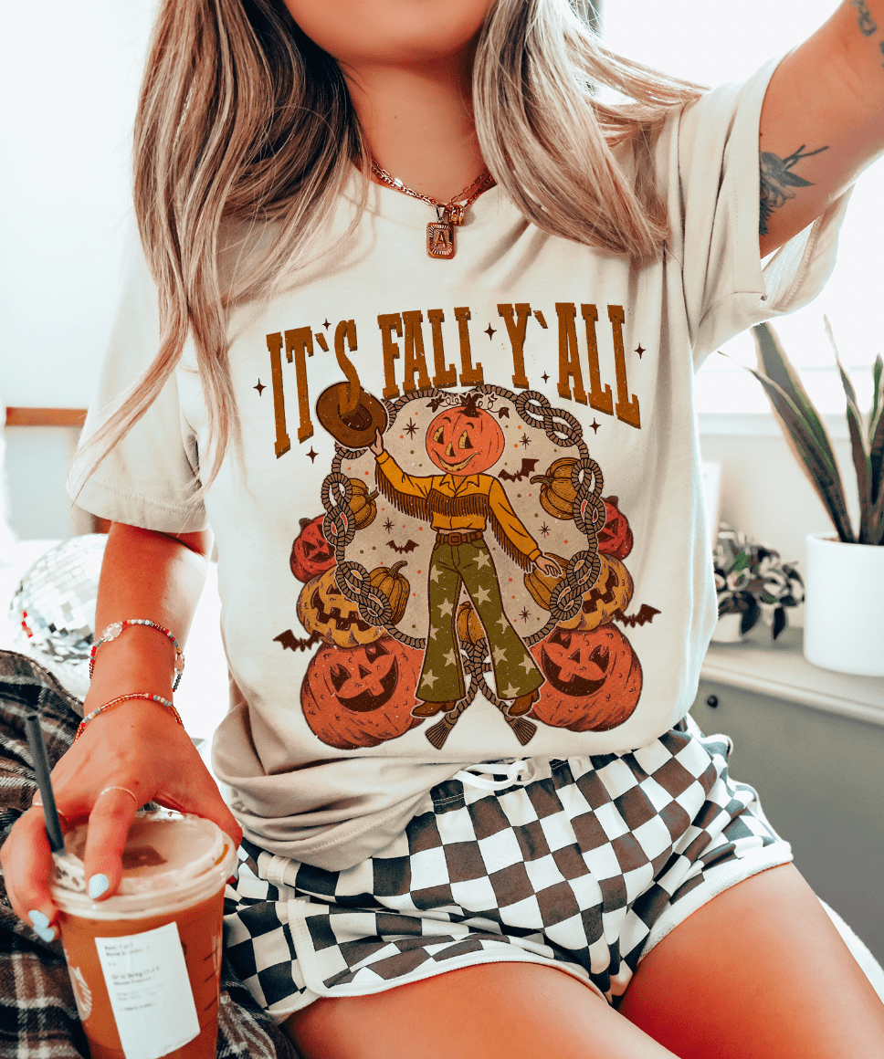 Shipping Dept. Bell Bottom Pumpkin It's Fall Yall - Tees and Sweatshirts