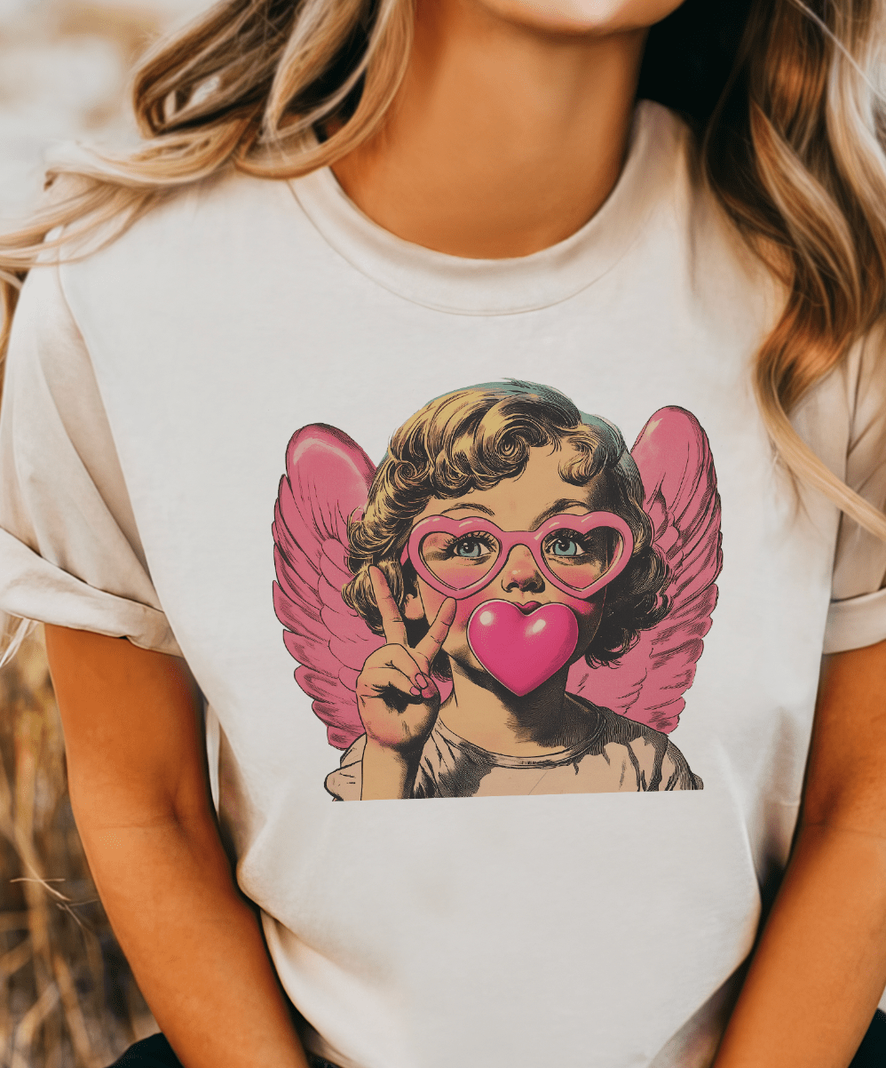 MISSMUDPIE Small / Cream T-shirt Bubblegum Cupid Valentine - Multiple color options in Tee or Sweatshirt