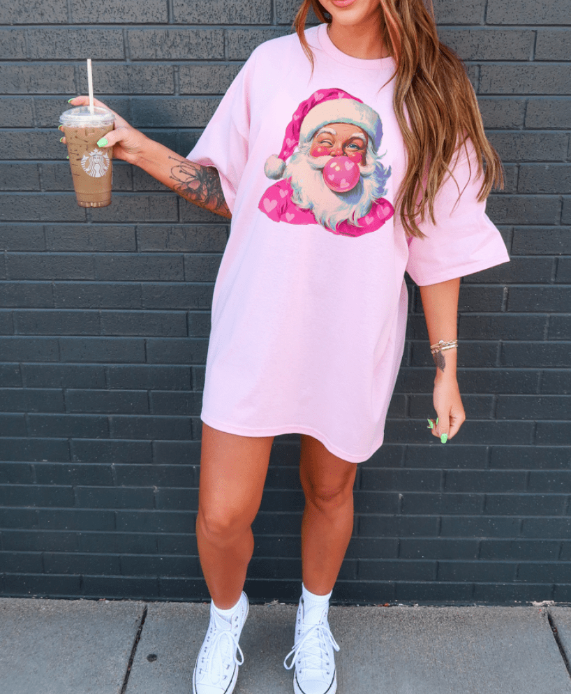 Shipping Dept. Bubblegum Heart Santa - Multiple Color options