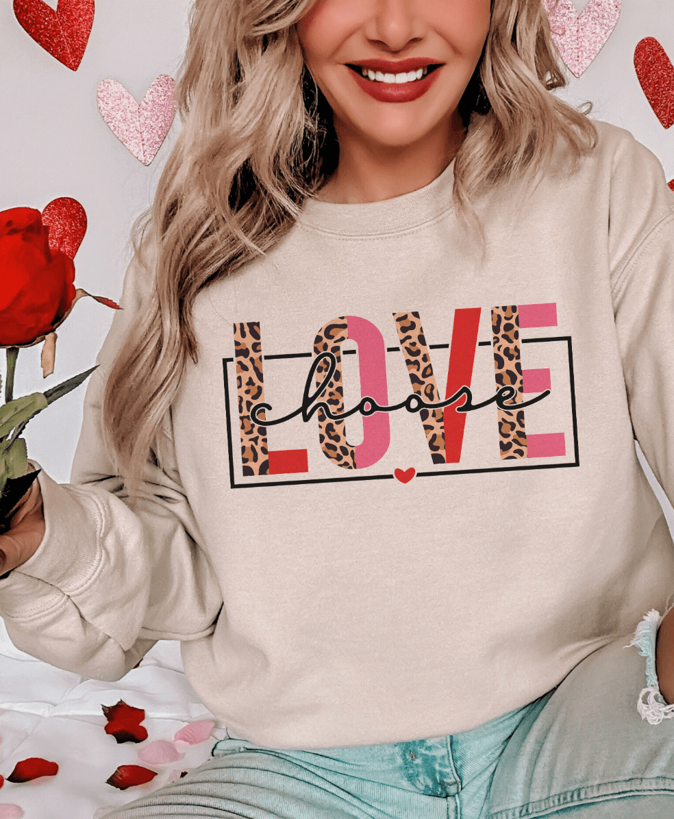 MISSMUDPIE Small / Cream Sweatshirt Choose Love Valentine - Multiple color options in Tee or Sweatshirt