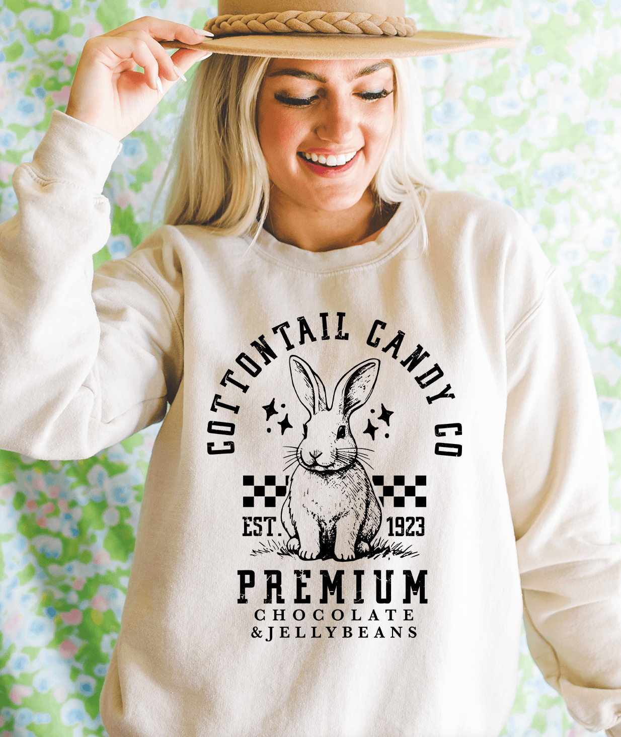 MISSMUDPIE Small / Cream Sweatshirt Cottontail Candy Company Sweatshirts - Multiple Color Options
