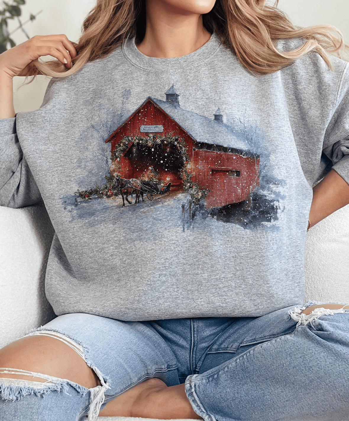 Shipping Dept. Country Horse Sleighs Christmas - Sweatshirts & T-Shirts Multiple Color Options