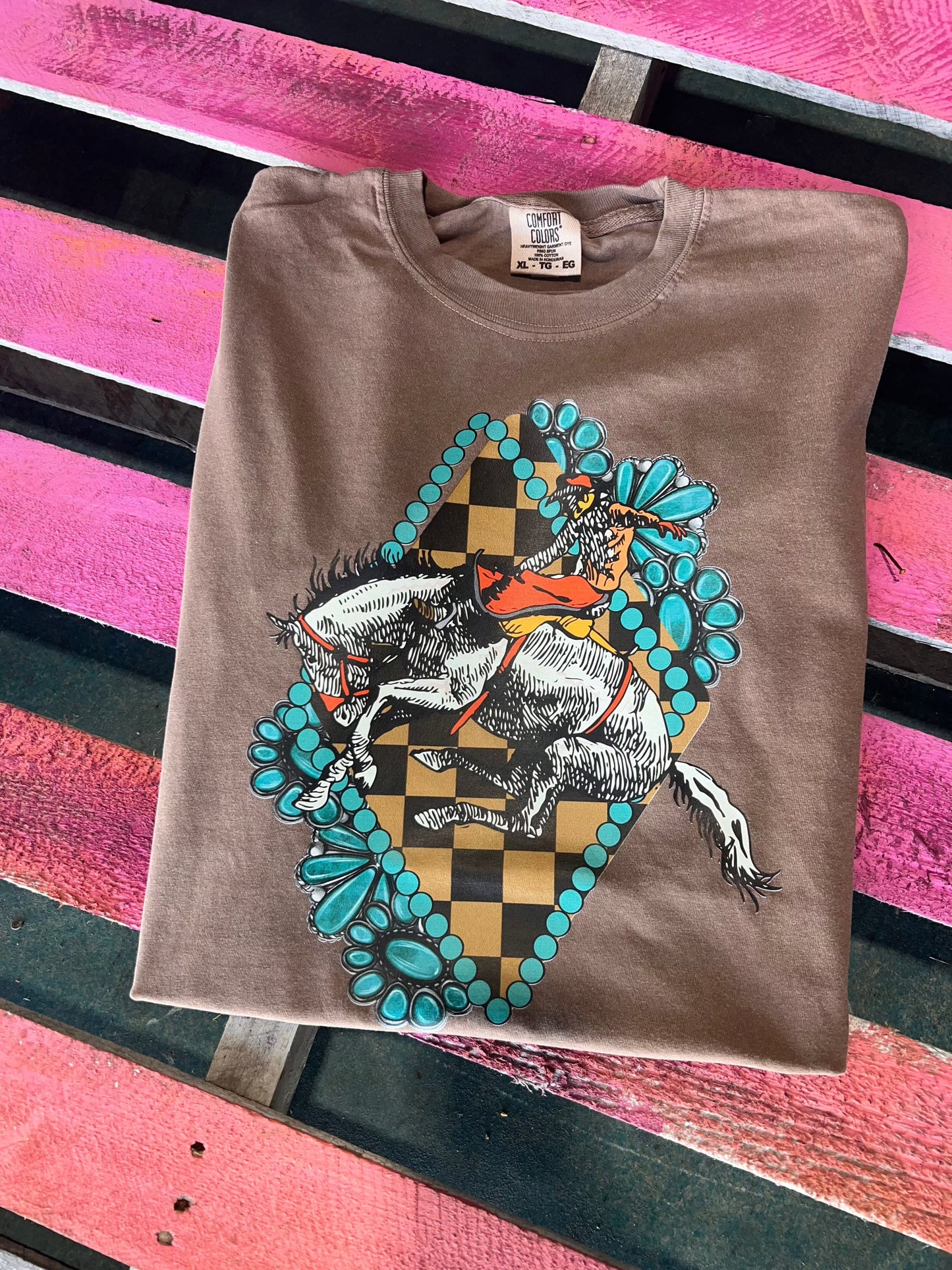 Shipping Dept. Cowboy Diamond w/ Turquoise - COMFORT COLOR - Espresso