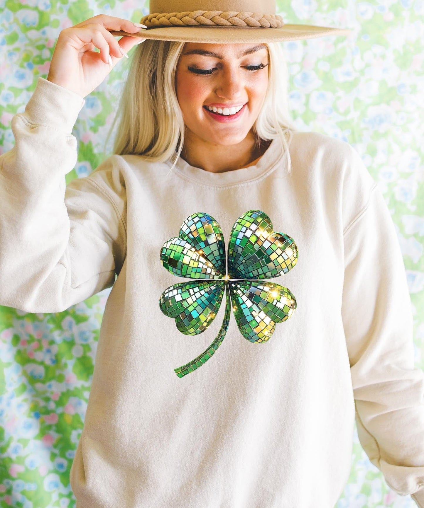MISSMUDPIE Disco Clover - Cream Sweatshirt