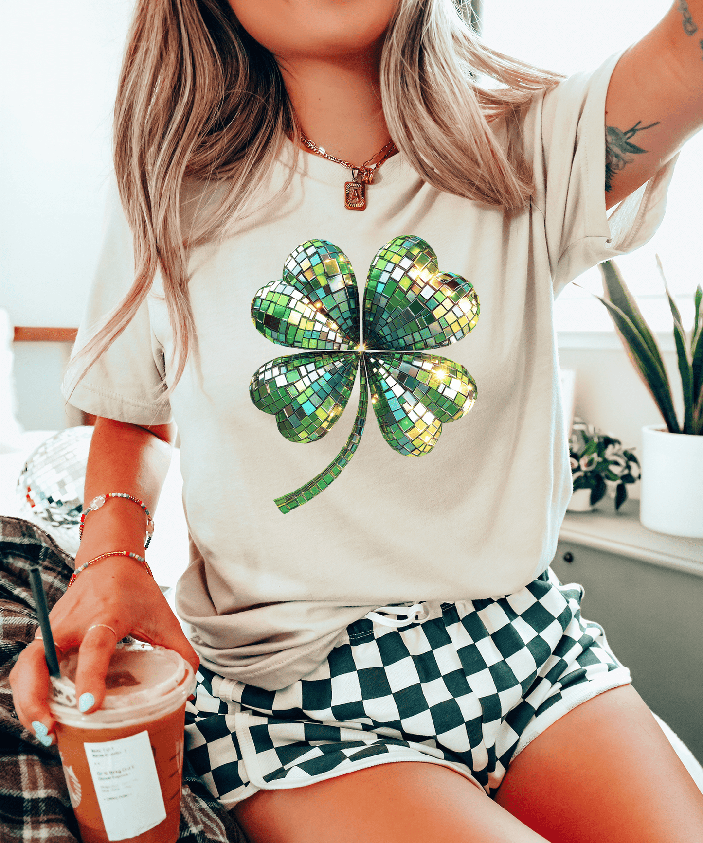 MISSMUDPIE Disco Clover - Cream Tee