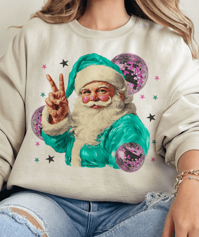 Shipping Dept. Disco Santa Peace Hand - Multiple Color options