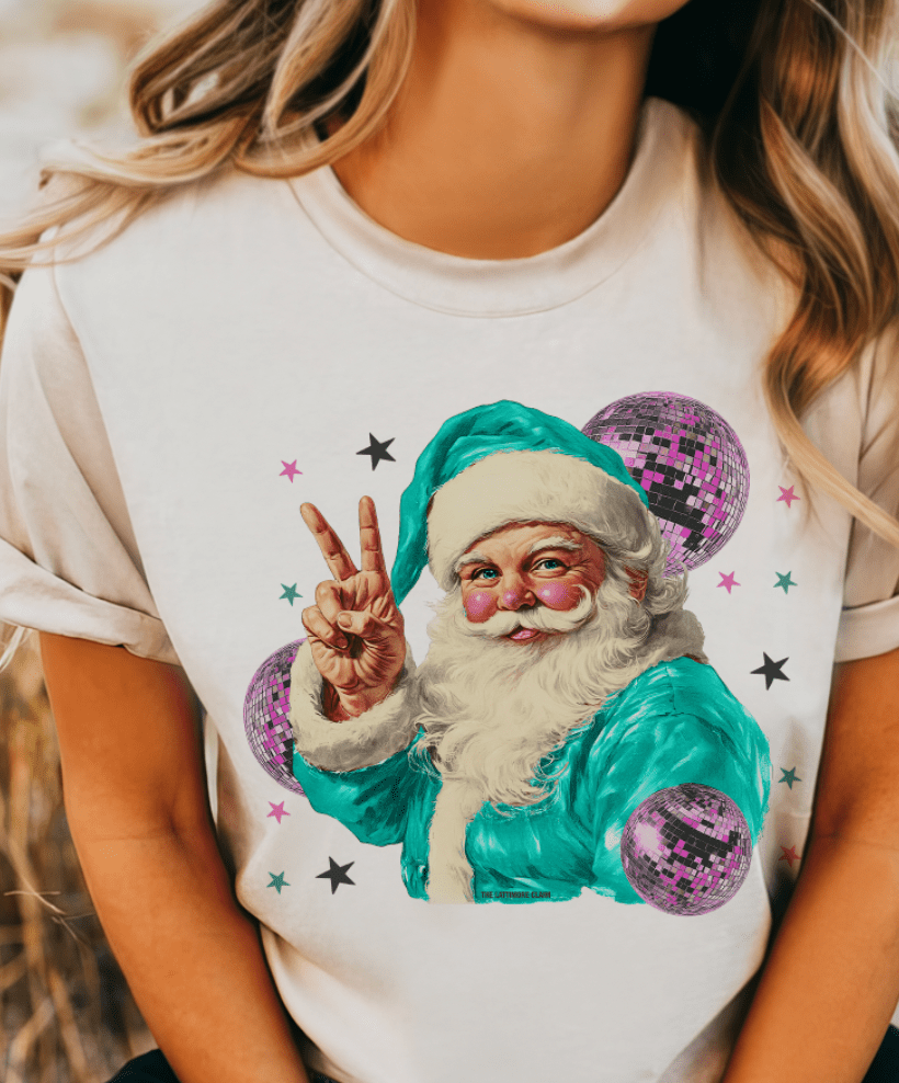Shipping Dept. Disco Santa Peace Hand - Multiple Color options