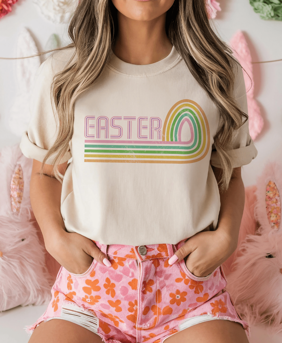 MISSMUDPIE Easter Retro Rainbow - Cream