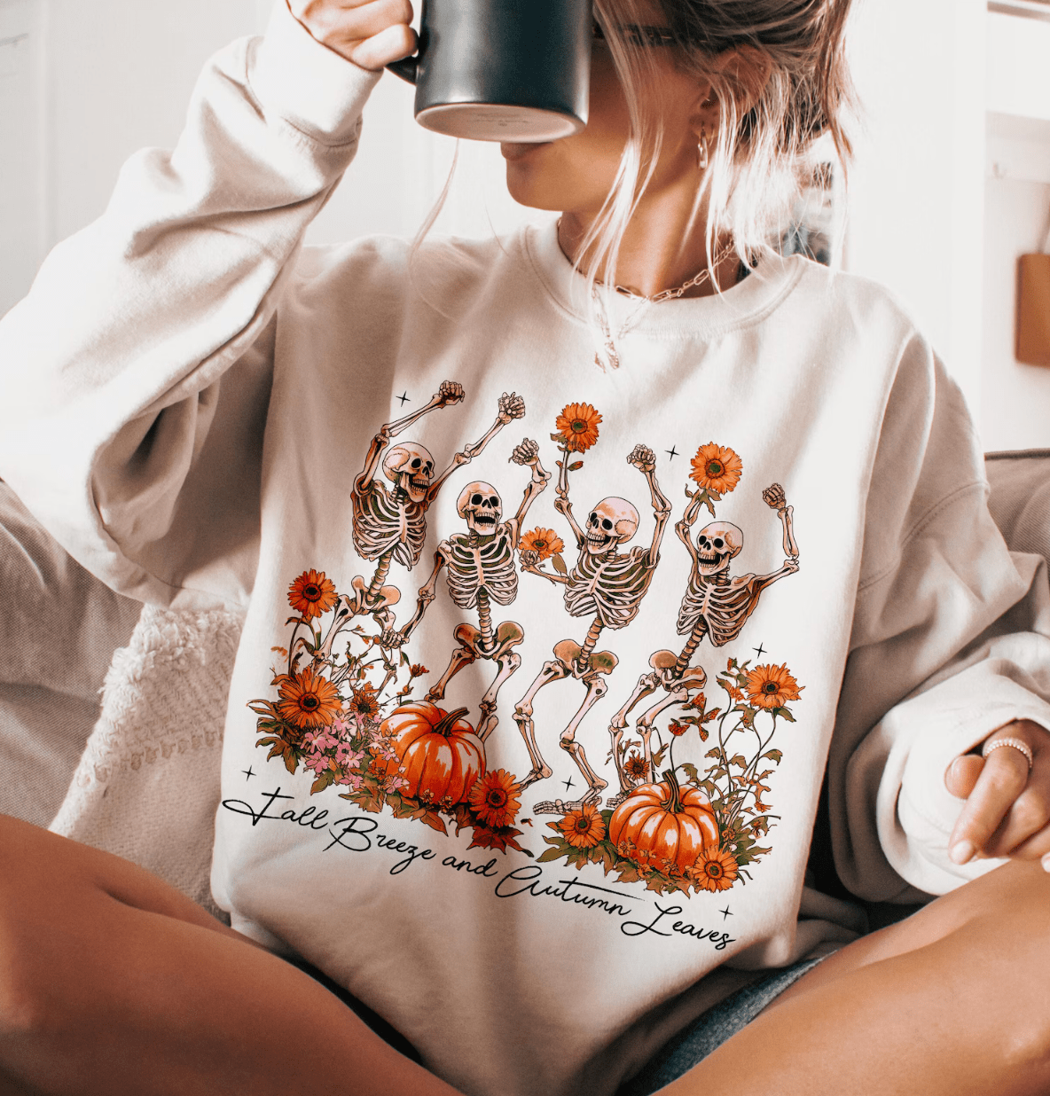 Shipping Dept. Fall Breeze & Autumn Leaves Dancing Skeletons - Multiple Color options
