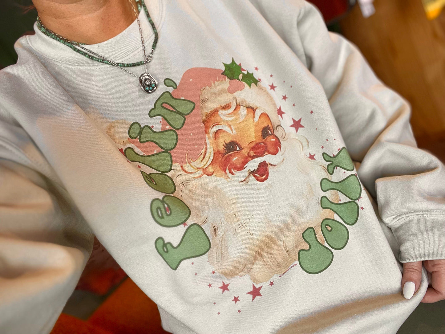 MISSMUDPIE FEELIN' JOLLY - Cream Sweatshirt