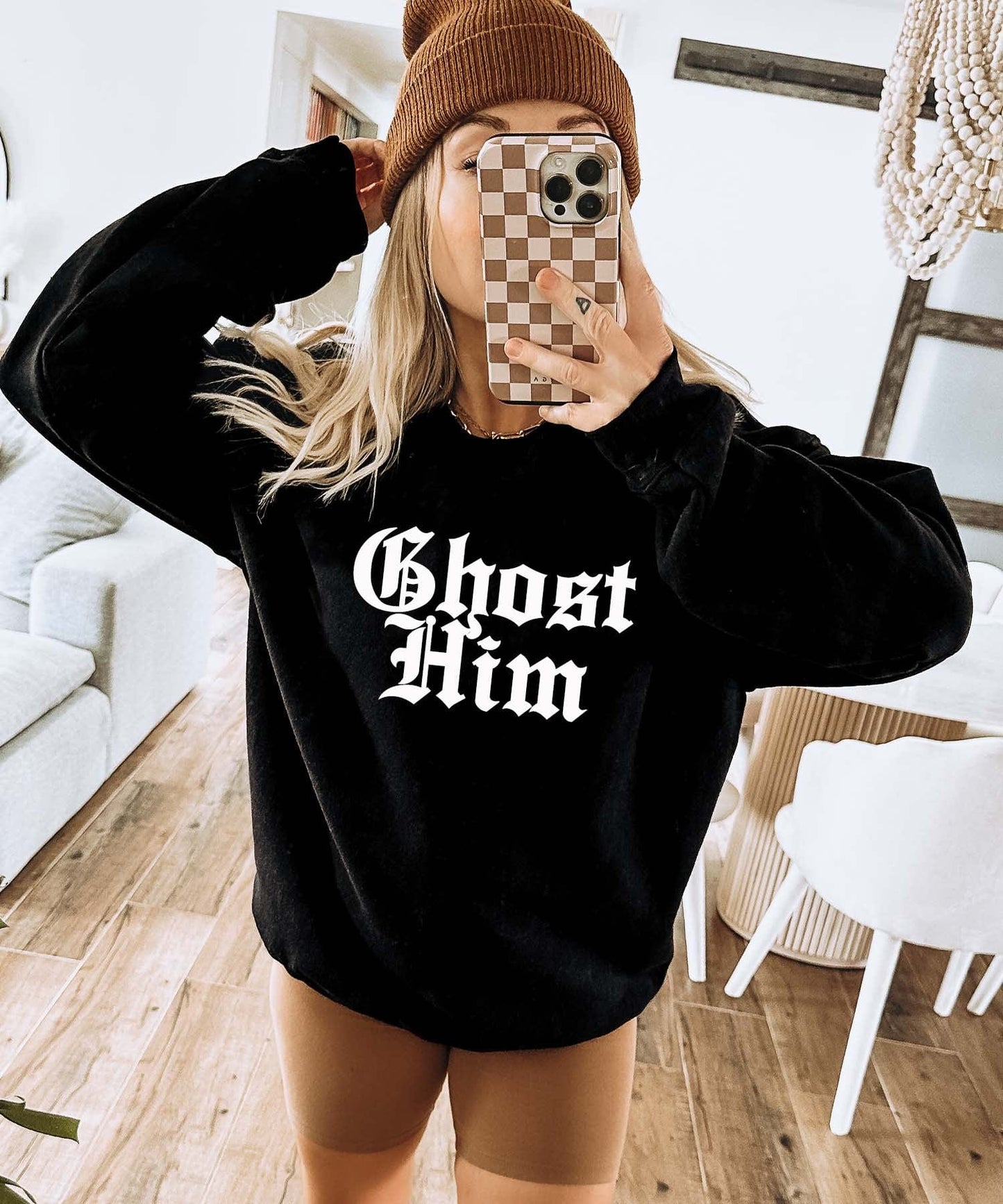 MISSMUDPIE Ghost Him - Black Sweatshirt