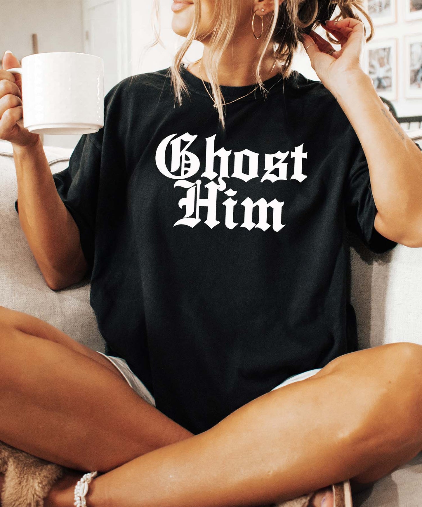 MISSMUDPIE Ghost Him - Black Tshirt