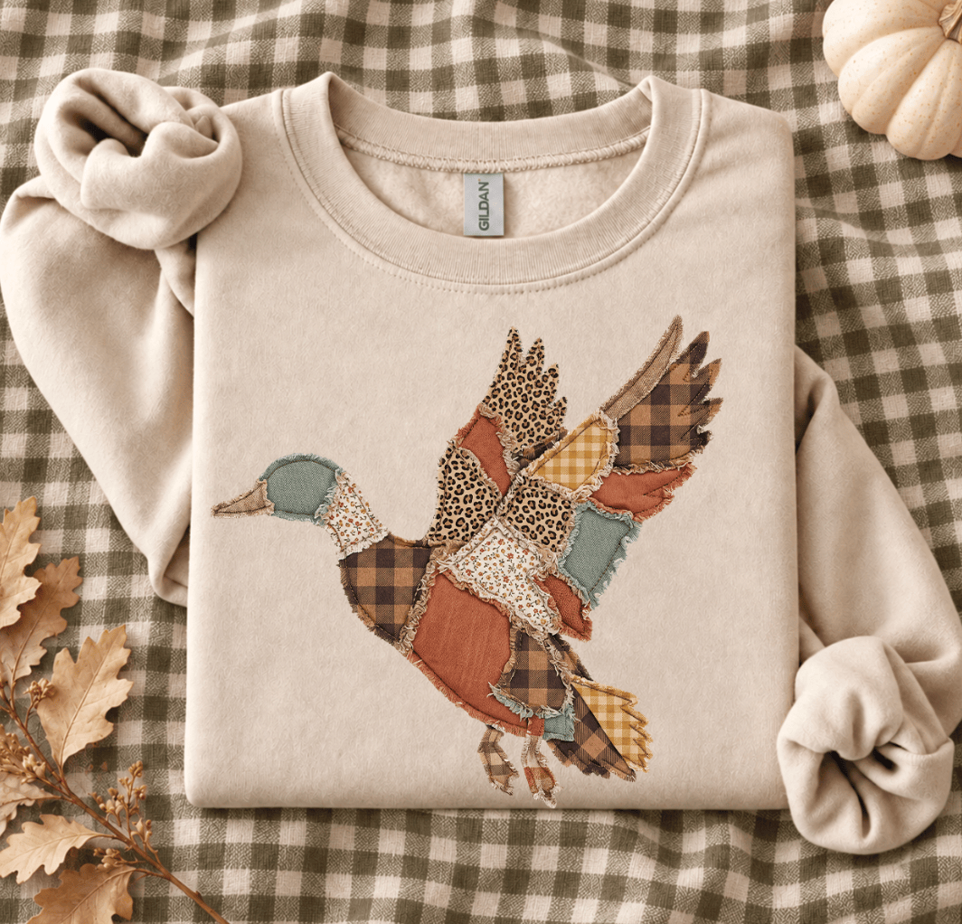 Shipping Dept. Gigis Faux Patchwork Mallard - Sand Sweatshirt