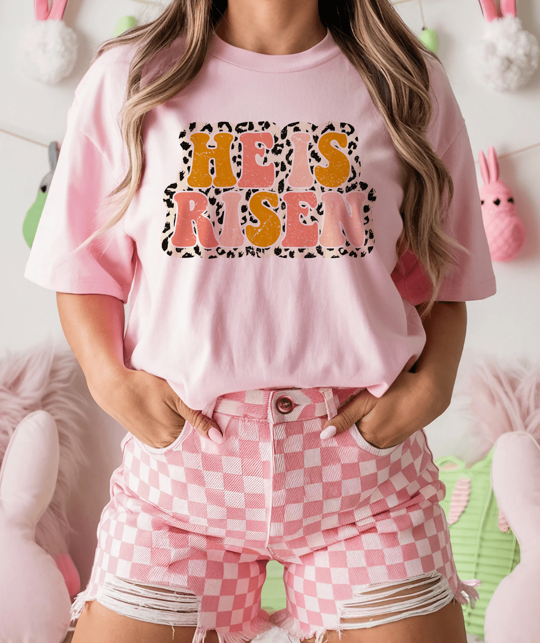 MISSMUDPIE He Is Risen - Cream Or Baby Pink