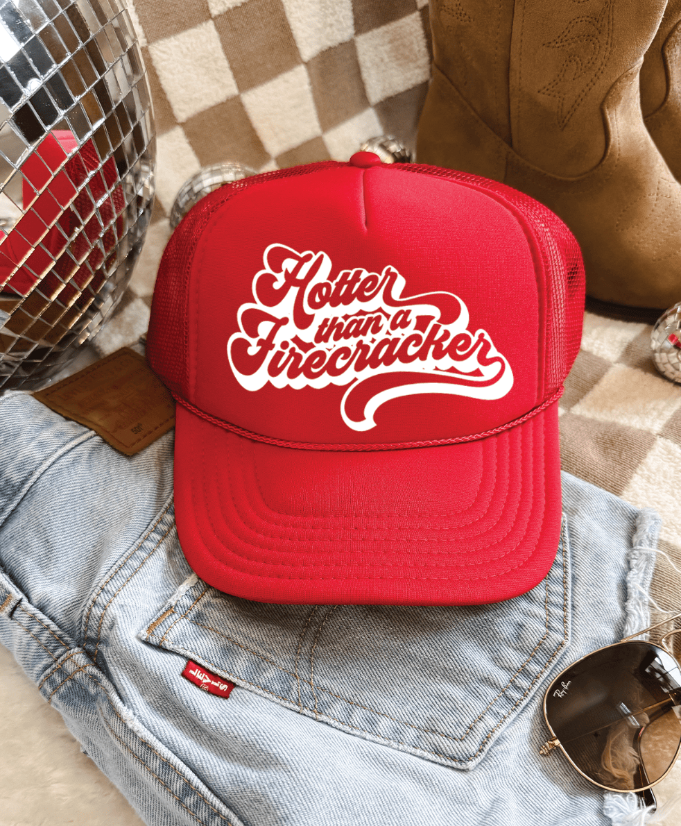 Shipping Dept. Hotter Than A Firecracker - Solid Red Foam Otto Trucker