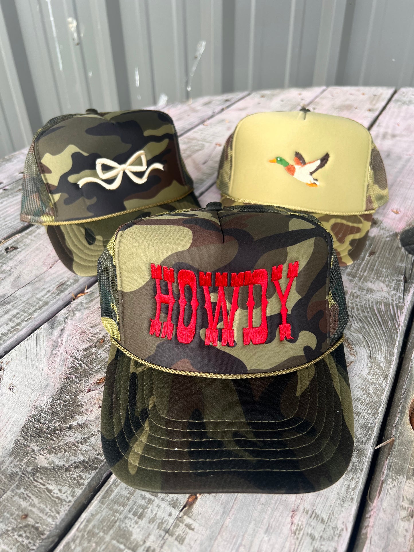 Shipping Dept. Howdy Embroidery - Solid Camo Otto Trucker Hat