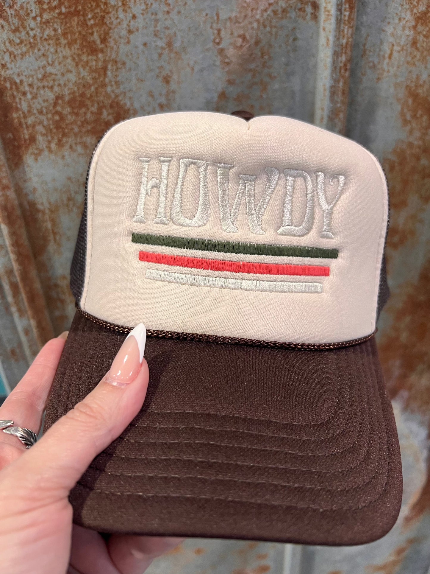 Shipping Dept. Howdy with Lines - Otto Trucker Hat Embroidery -Military