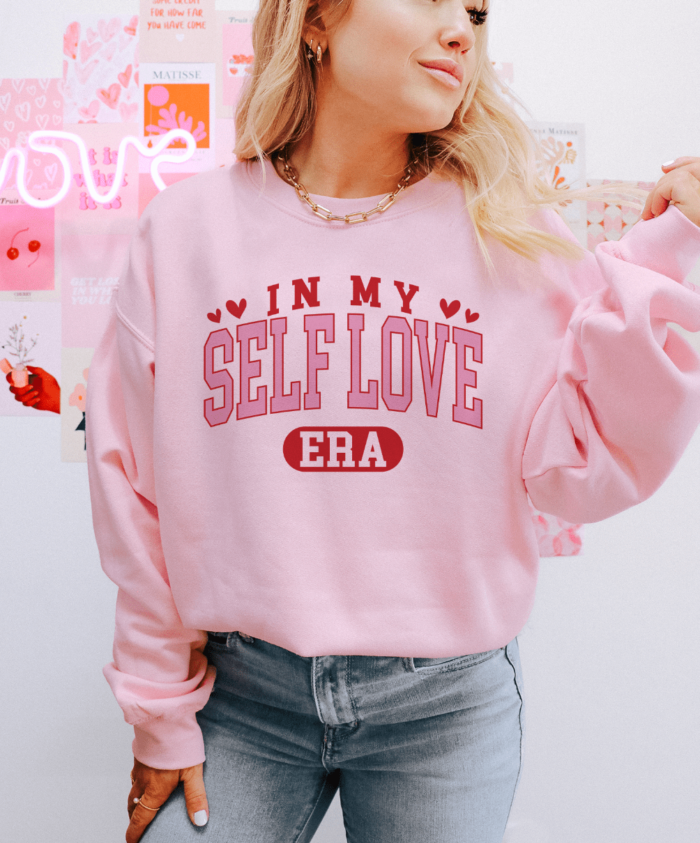 MISSMUDPIE Small / Pink Sweatshirt In My Self Love Era - Multiple color options in Tee or Sweatshirt
