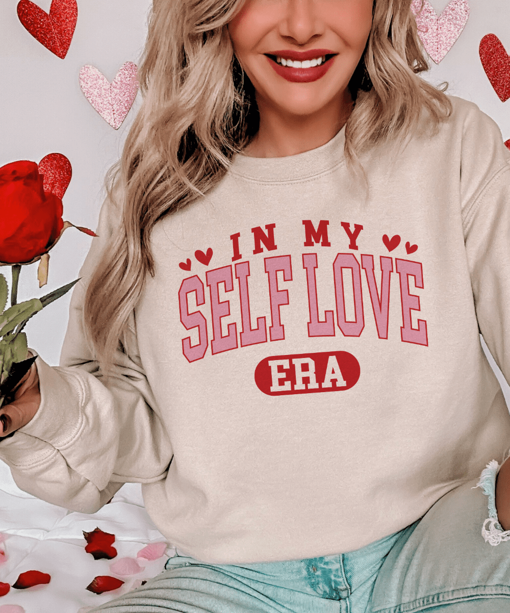 MISSMUDPIE Small / Cream Sweatshirt In My Self Love Era - Multiple color options in Tee or Sweatshirt