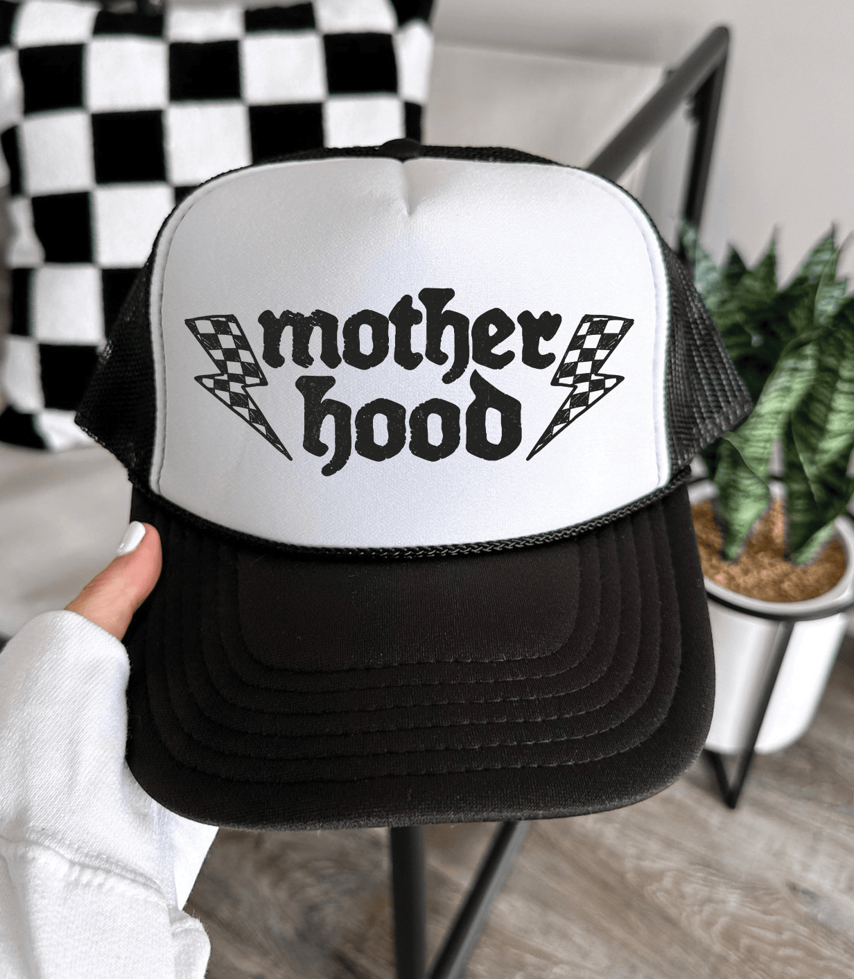 Shipping Dept. Motherhood - Black & White Foam Otto Trucker