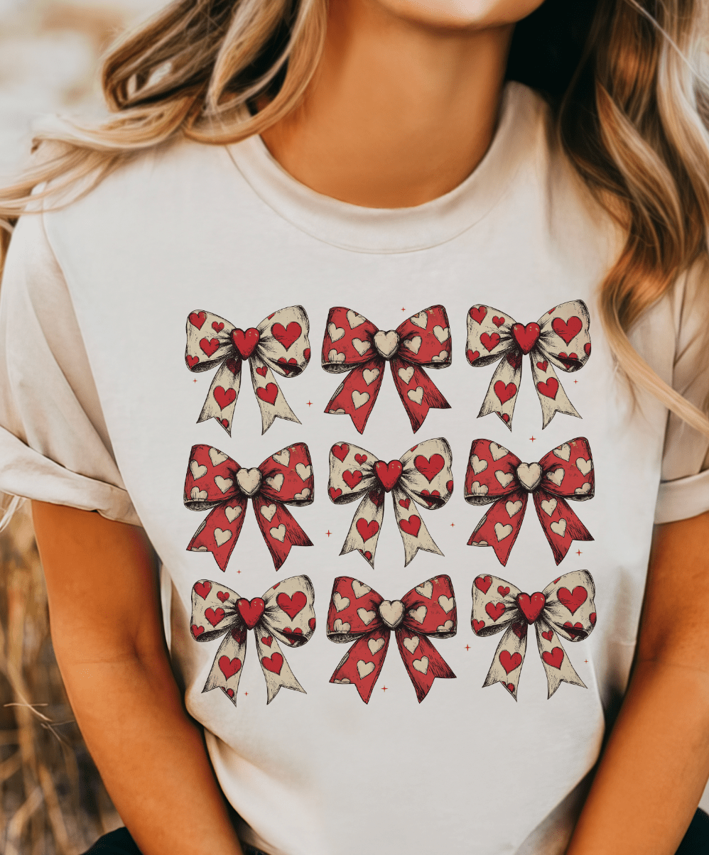 MISSMUDPIE Small / Cream T-shirt Nine Bows Collection - Multiple color options in Tee or Sweatshirt