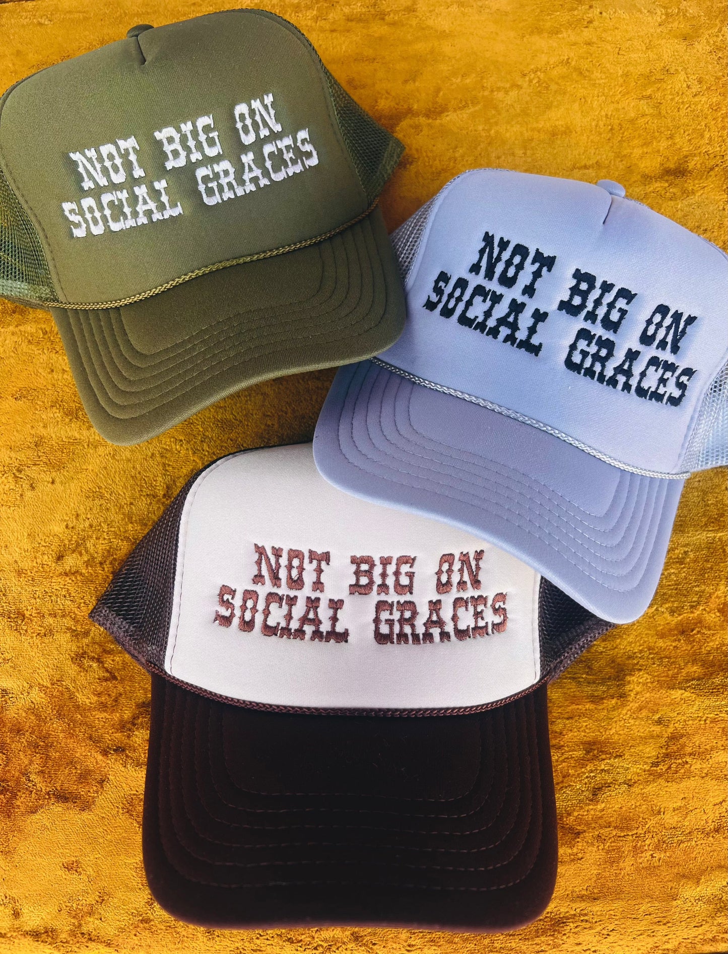 Shipping Dept. Not Big On Social Graces - Otto Trucker Hat Embroidery