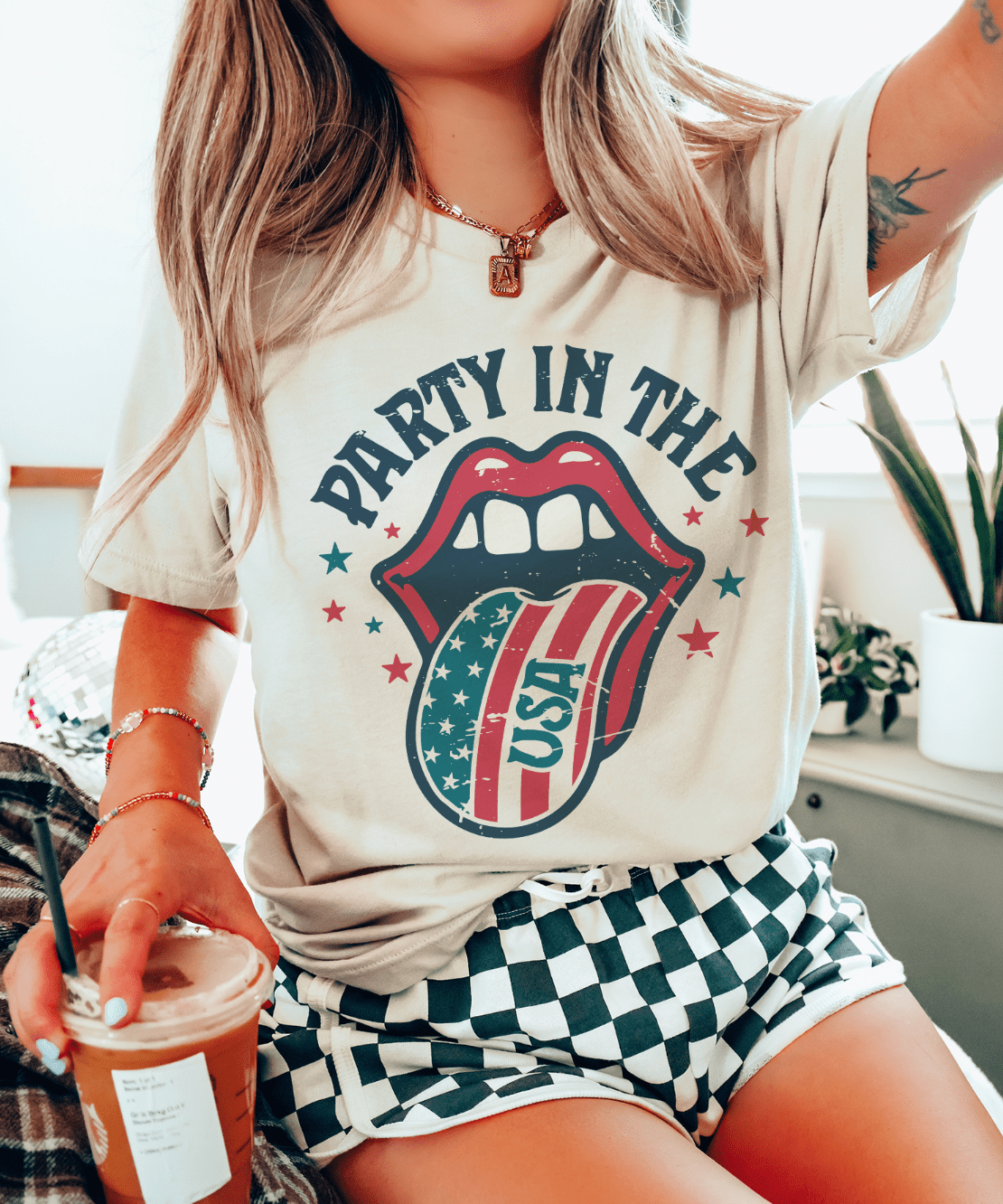 MISSMUDPIE Party In The USA - Cream Tee