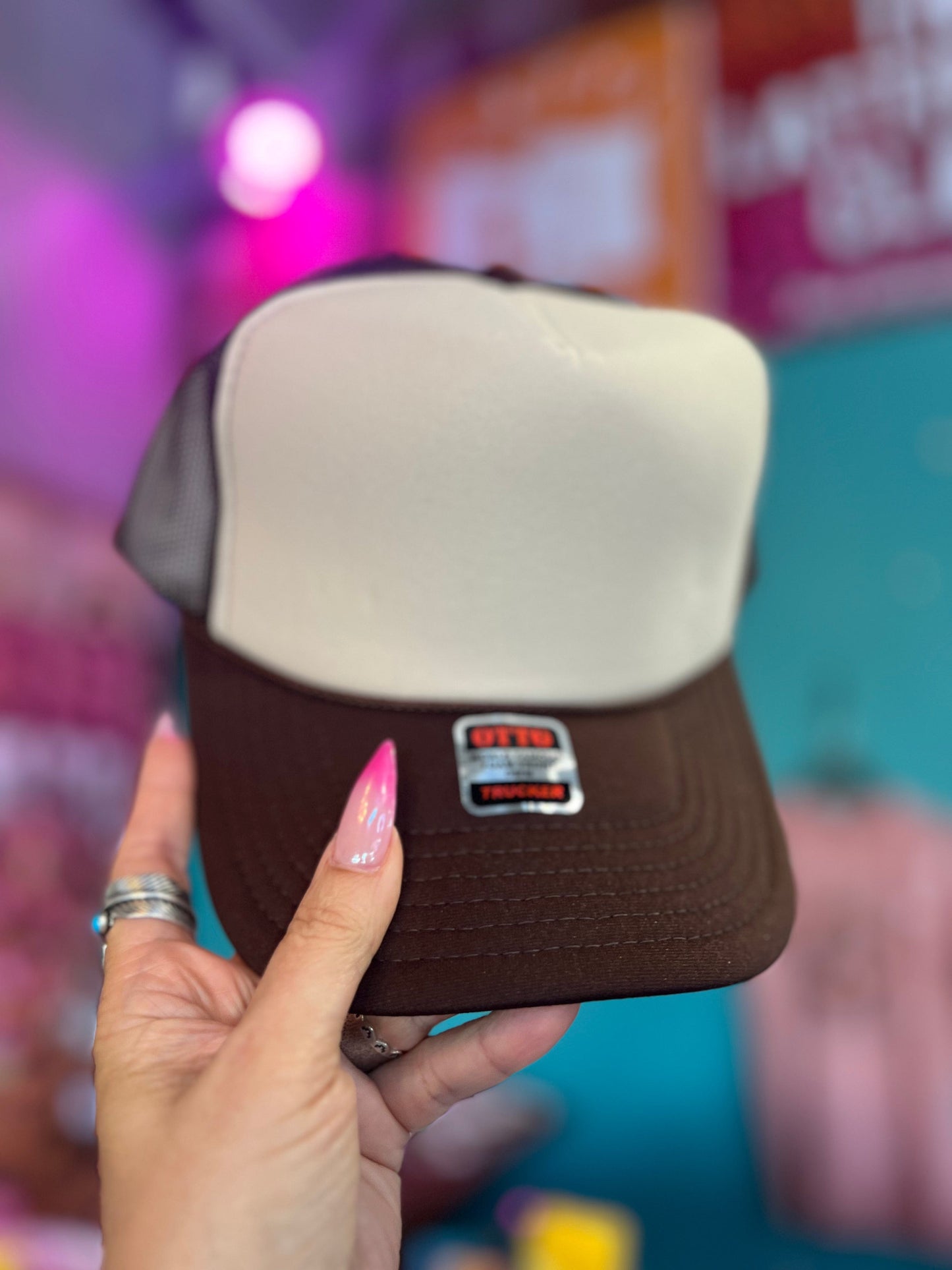 Shipping Dept. Brown & Tan Put It On My Husbands Tab - Foam Trucker Cap - Multiple color options