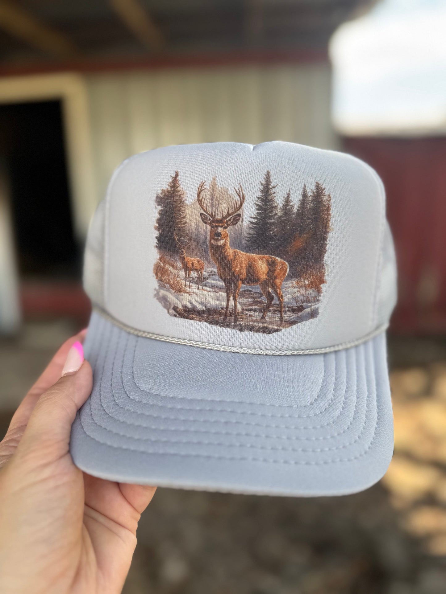 Shipping Dept. Gray Retro Deer Trucker Cap - Multiple Color Options