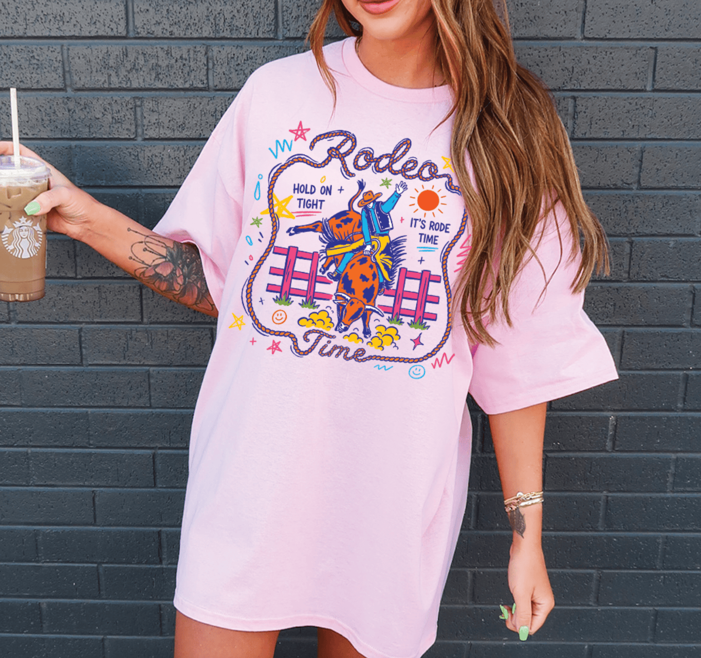 Shipping Dept. Small / Light Pink Rodeo Time - Multiple Color Options