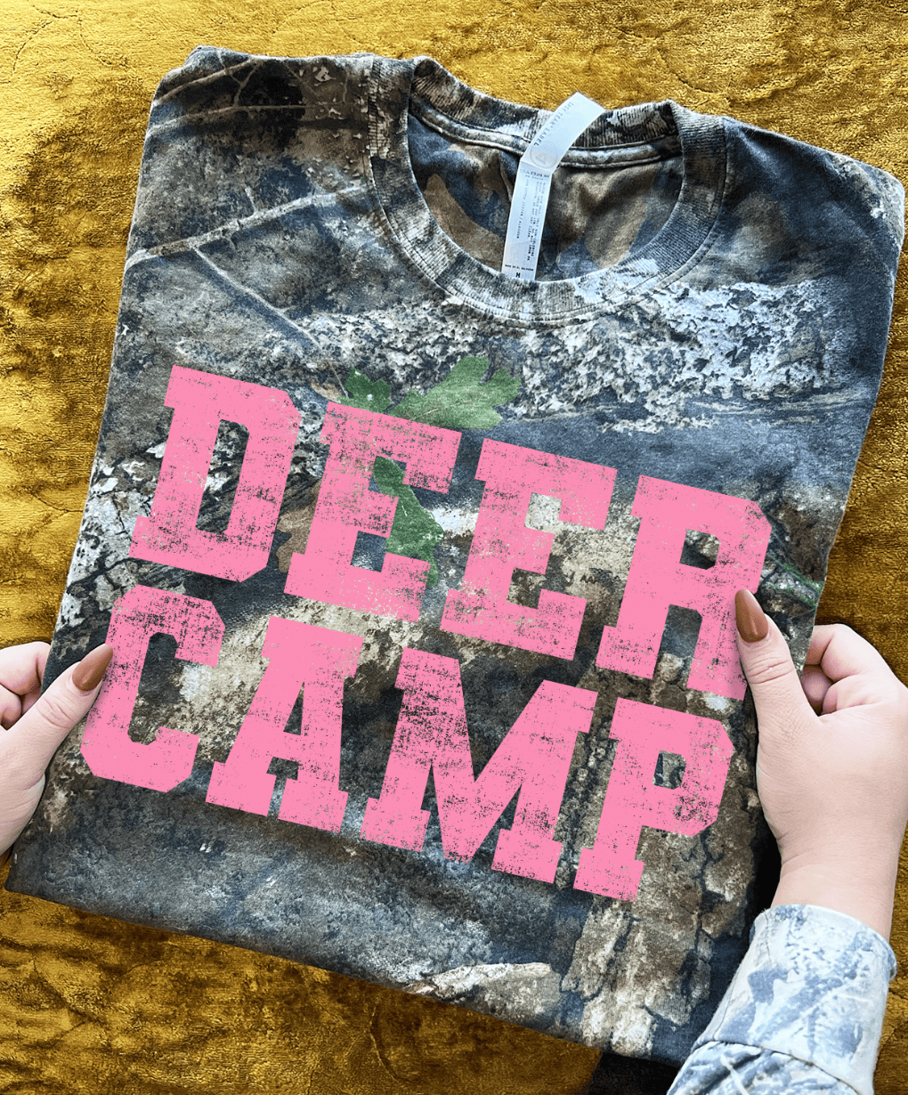 Shipping Dept. SALE - Deer Camp on Camo - Long & Short Sleeve