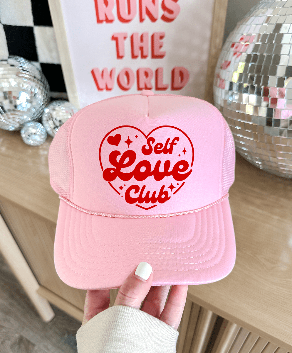 Shipping Dept. Self Love Club - Foam Trucker Cap - Baby Pink