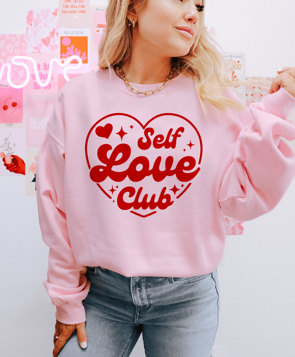 MISSMUDPIE Small / Pink Sweatshirt Self Love Club - Multiple color options in Tee or Sweatshirt