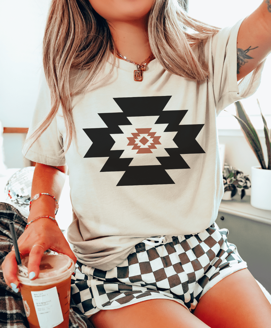 MISSMUDPIE Southwestern Aztec - Cream Tee