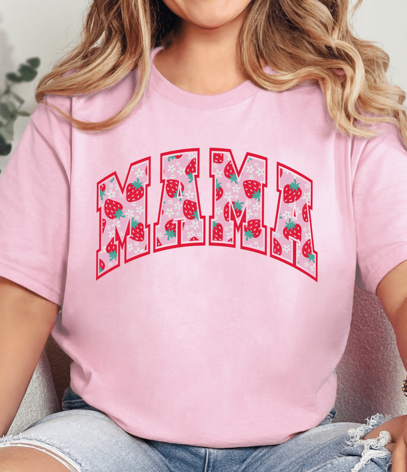 Shipping Dept. Strawberry MAMA on Baby Pink - Tee & Sweatshirt option