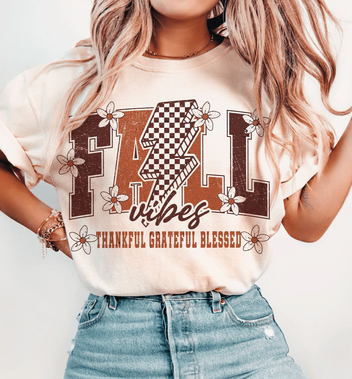 Shipping Dept. Thankful Grateful Blessed Fall Vibes - Multiple Color options