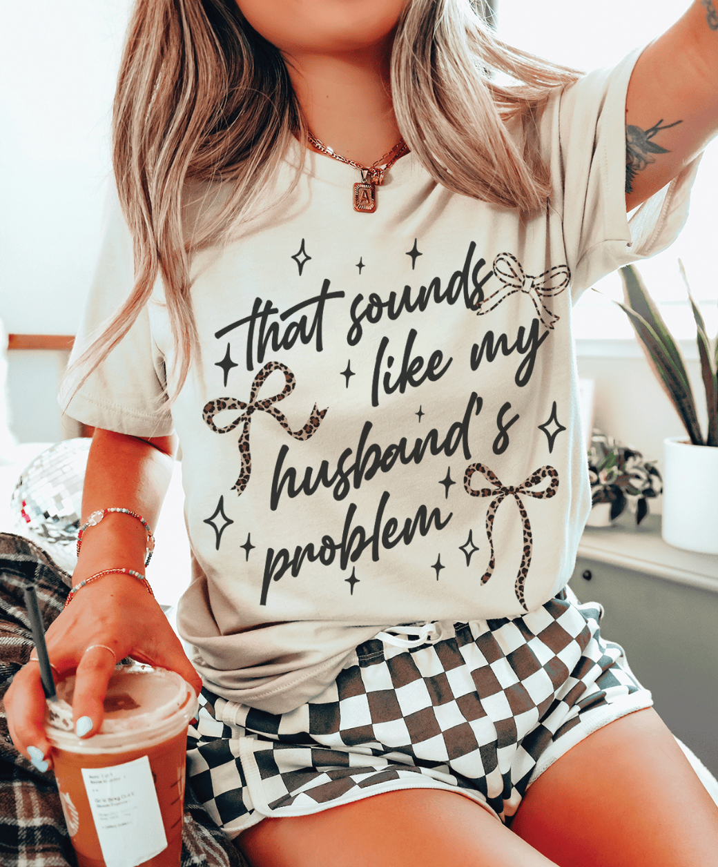 Shipping Dept. Adult SMALL / Cream Tshirt That Sounds Like My Husbands Problem - Multiple Options