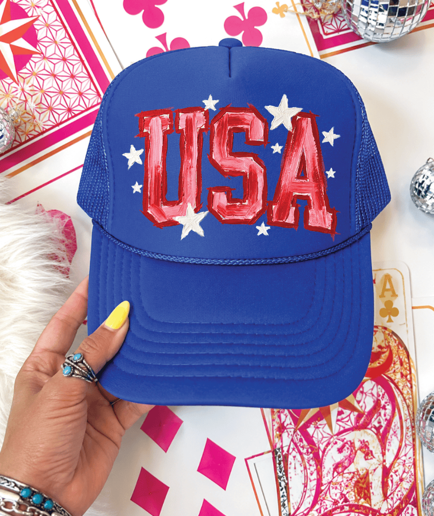 Shipping Dept. USA All The Way - Foam Otto Royal Blue Trucker Hat