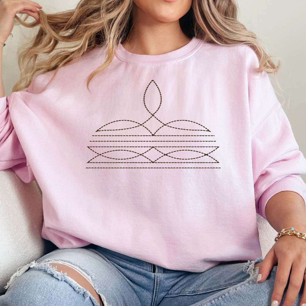 MISSMUDPIE Western Boot Stitch Tees & Sweatshirts - Multiple Colors
