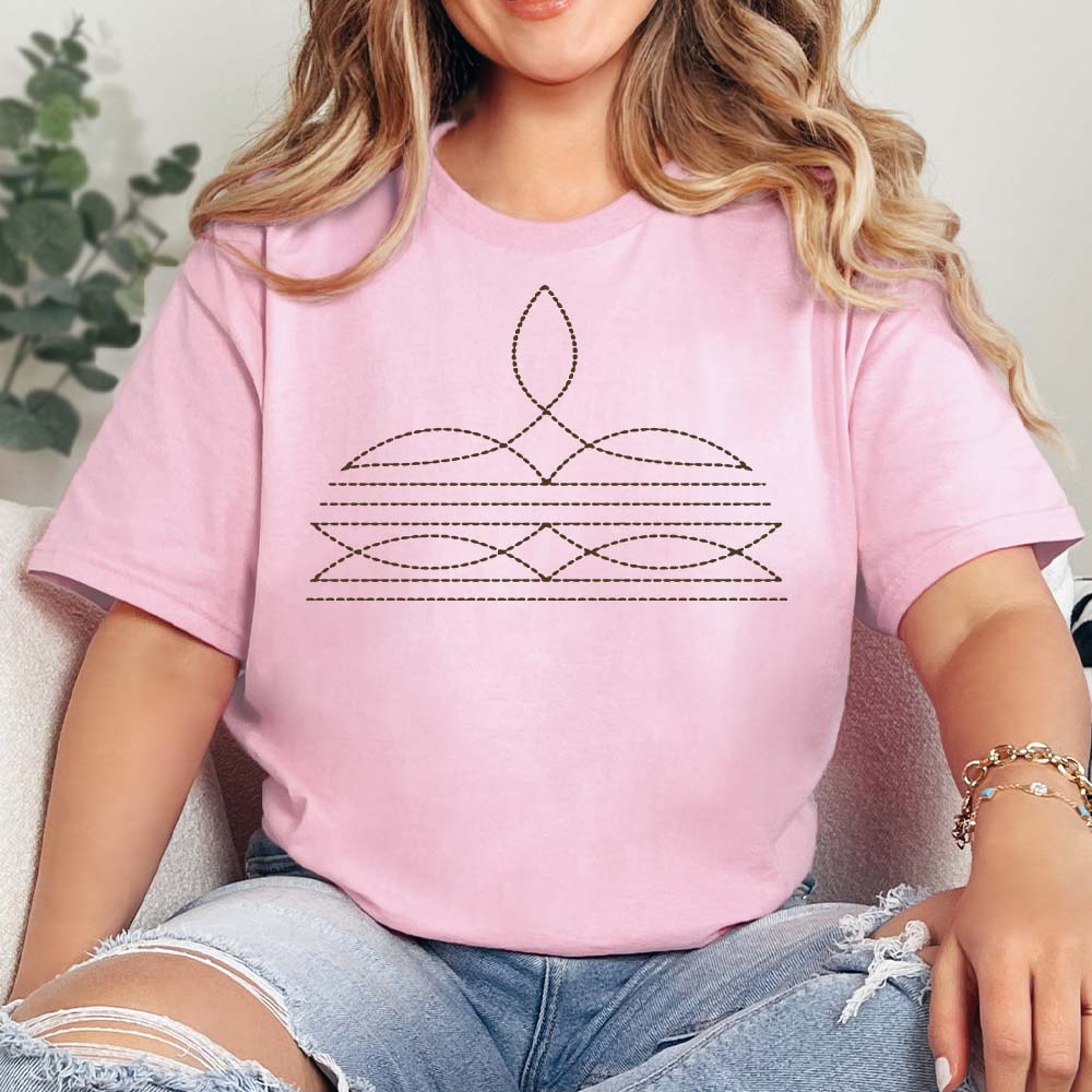 MISSMUDPIE Western Boot Stitch Tees & Sweatshirts - Multiple Colors