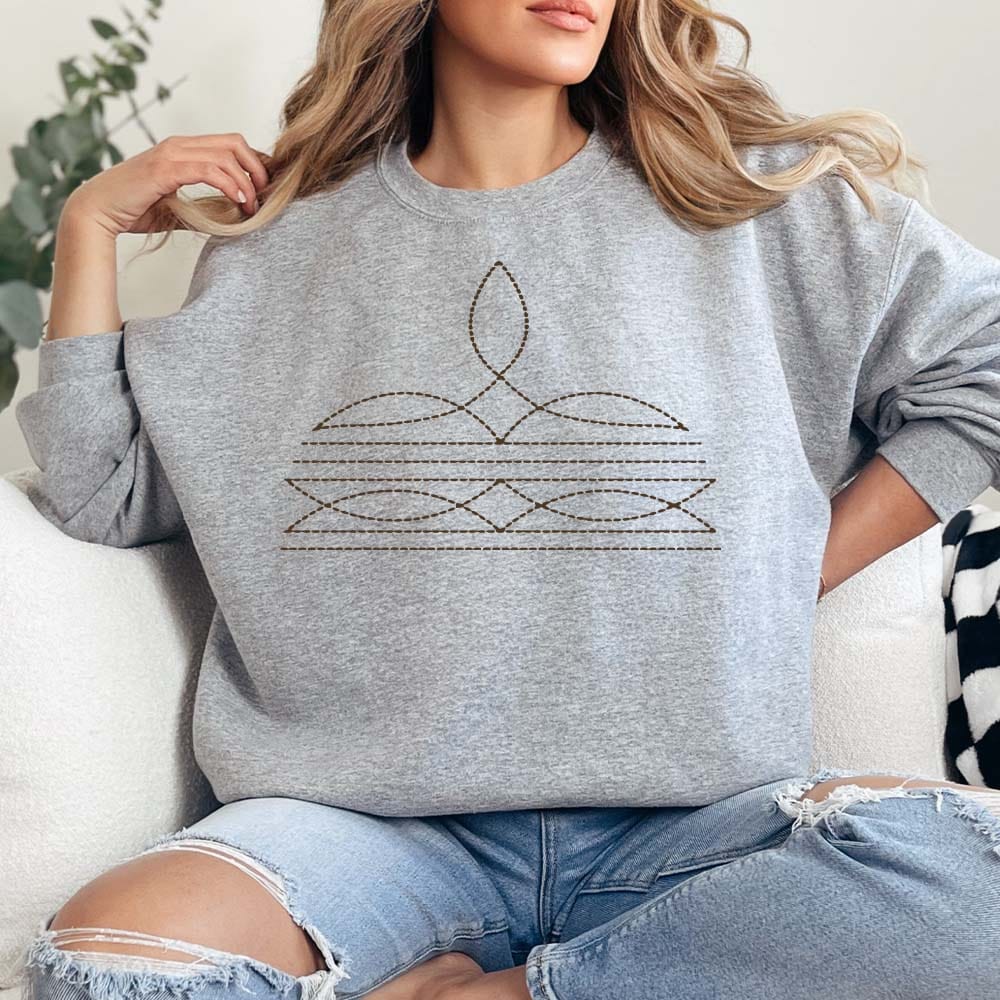 MISSMUDPIE Western Boot Stitch Tees & Sweatshirts - Multiple Colors