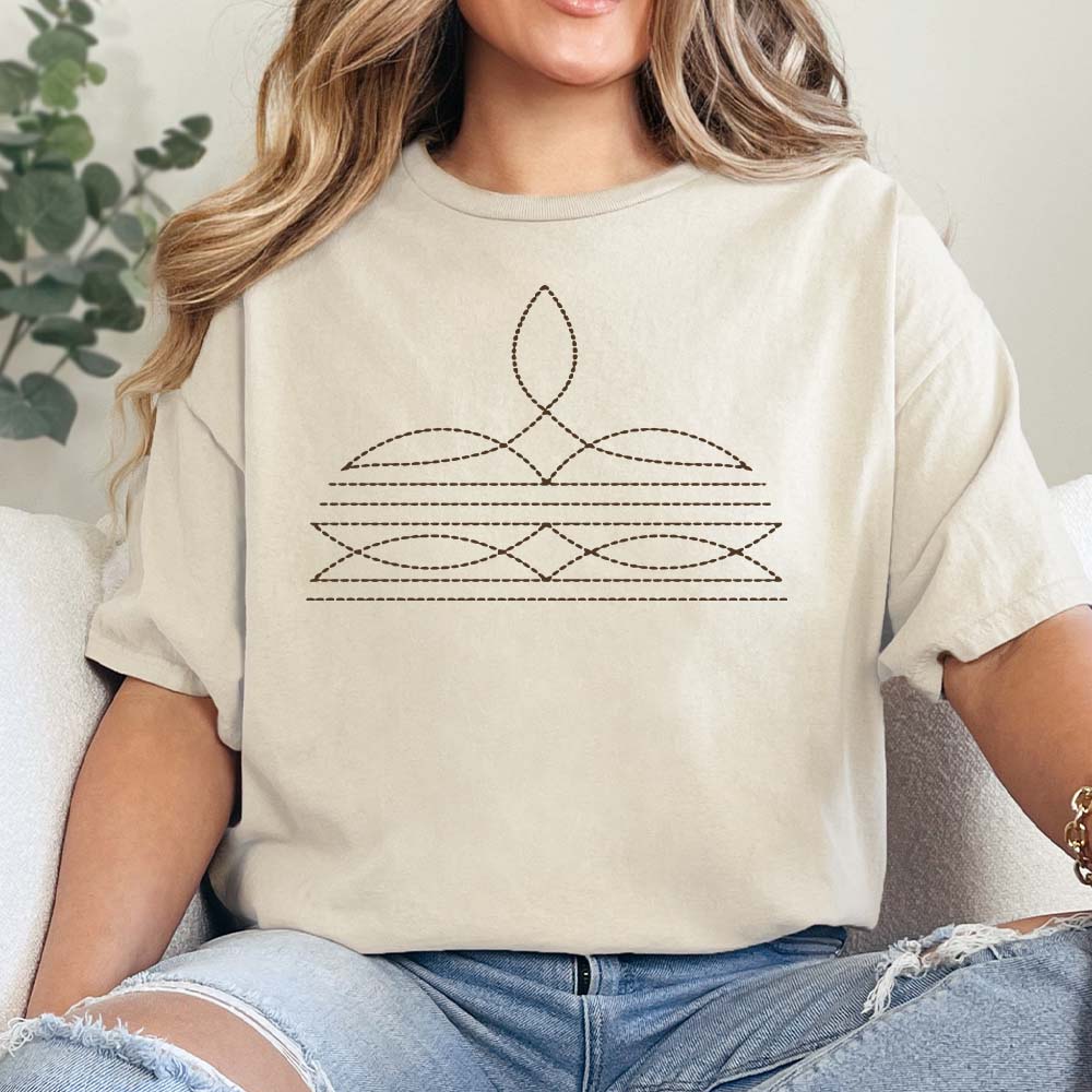 MISSMUDPIE Western Boot Stitch Tees & Sweatshirts - Multiple Colors