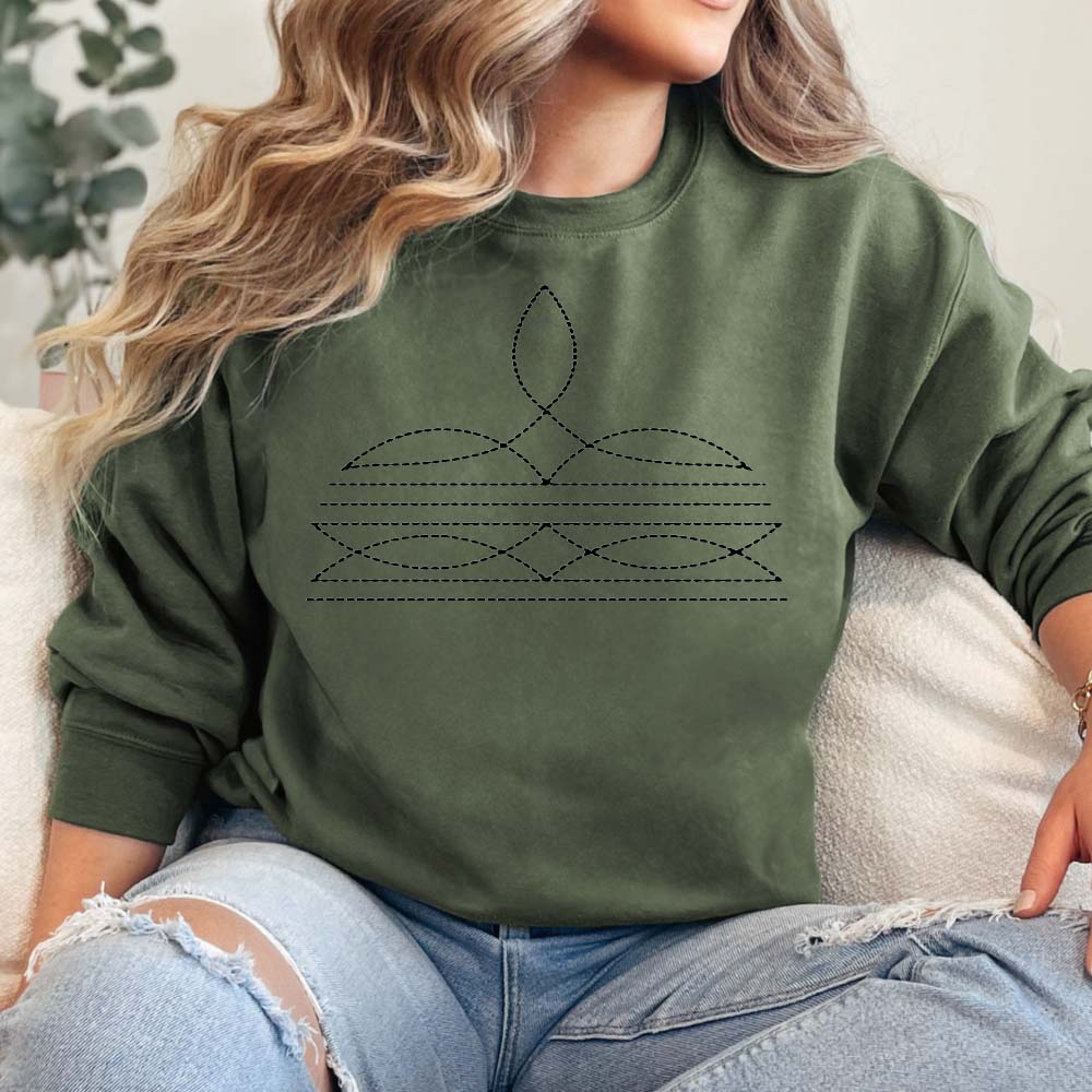 MISSMUDPIE Western Boot Stitch Tees & Sweatshirts - Multiple Colors