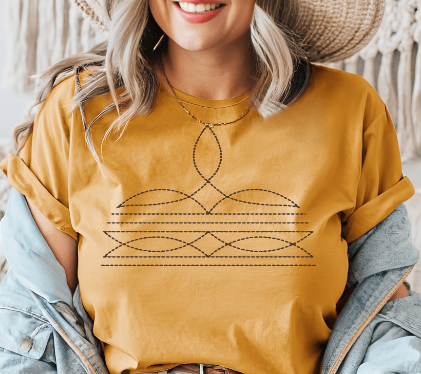 MISSMUDPIE Western Boot Stitch Tees & Sweatshirts - Multiple Colors