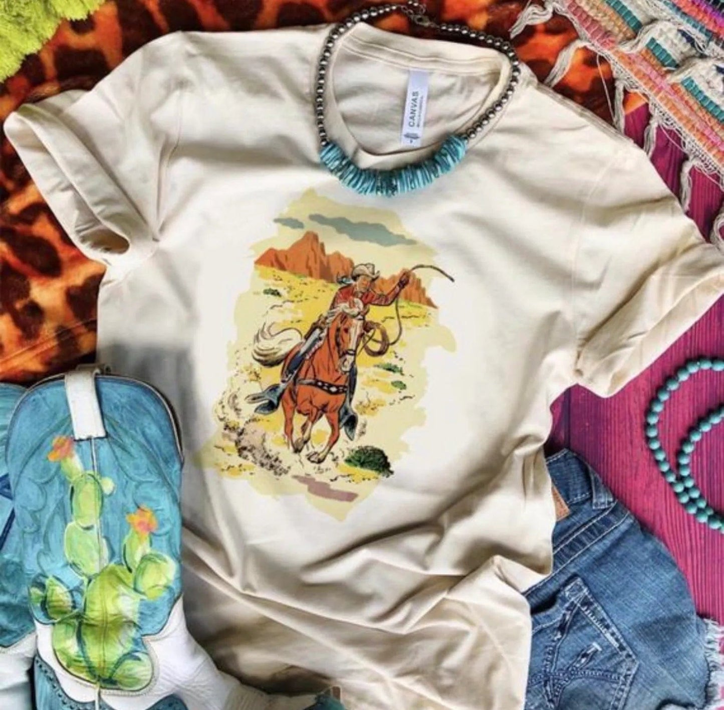 MISSMUDPIE Wild West Cowboy Comic - Cream