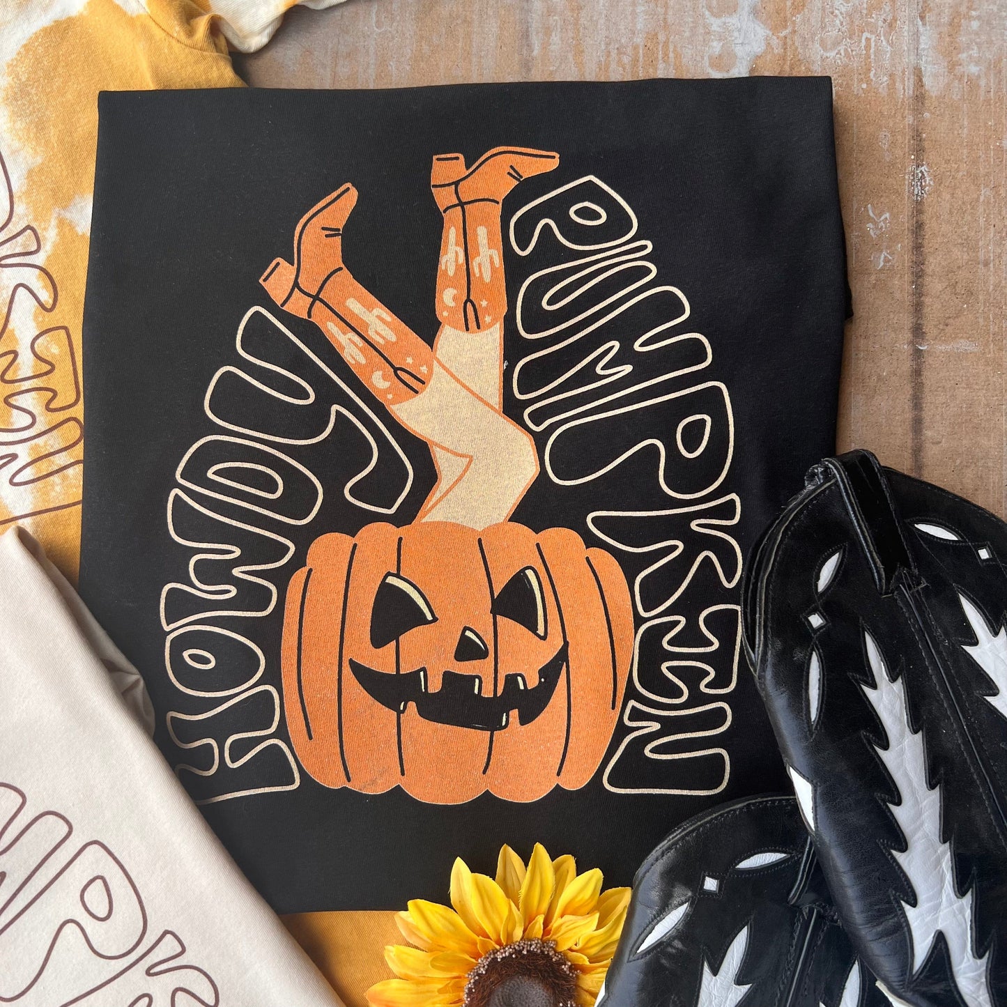 Shipping Dept. Small / Black Howdy Pumpkin Cowgirl Legs