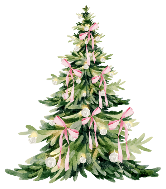 ChristmasTreePinkBow- Multiple Color options