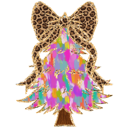 ColorfulCoquetteChristmastreecheetahbow- Multiple Color options