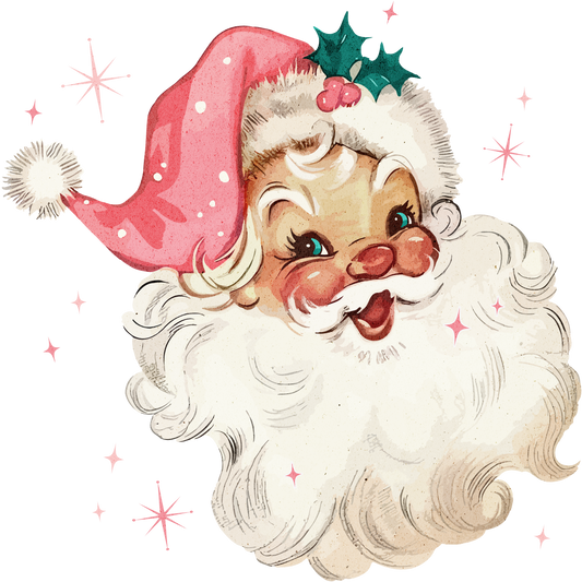 IvyOliver-PinkSmilingSanta-Sparkles- Multiple Color options